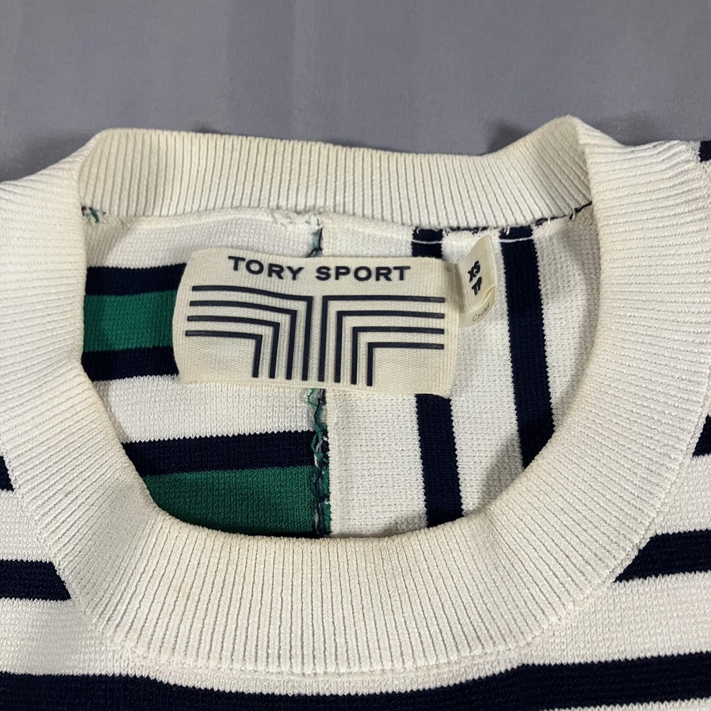 Tory‎ Sport Tory Burch Sweater Womens XS Multicolor Stripe Short Pocket Knit - Picture 11 of 12